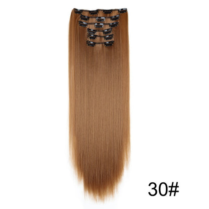 Extensiones de peluca, set de 6 piezas, cabello largo y liso