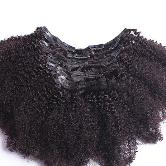 Set de 8 piezas de extensiones clip-in – Rizo africano tipo Spring Curly