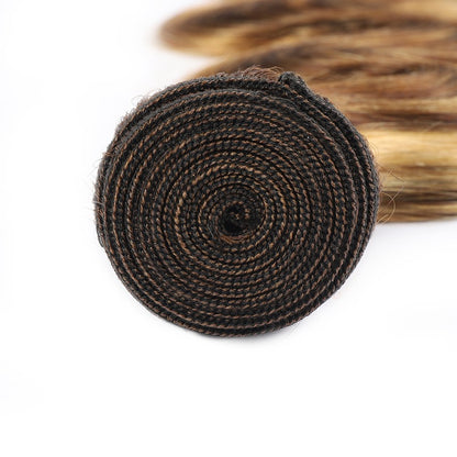 Extensión de cabello humano, color piano, nuevo tono P, ondulada tipo body wave.”