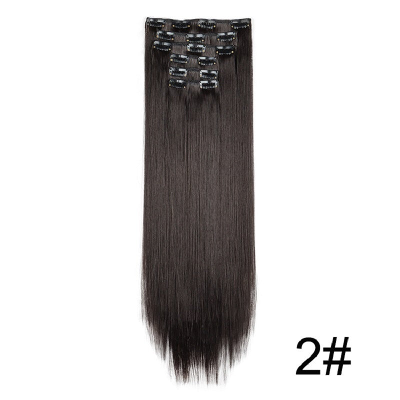 Extensiones de peluca, set de 6 piezas, cabello largo y liso