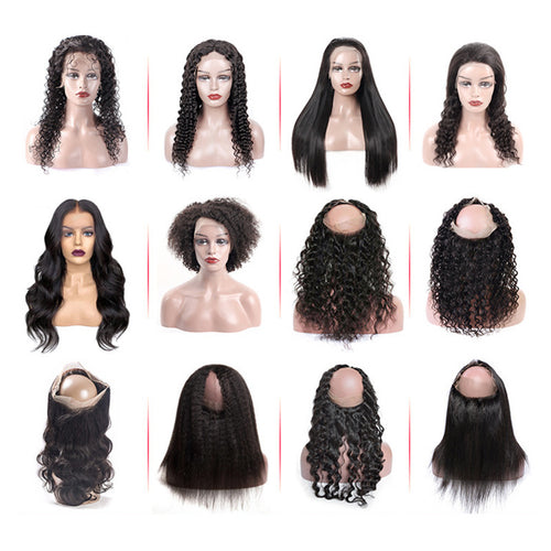 Peluca de encaje frontal para mujer, cabello rizado natural, diadema