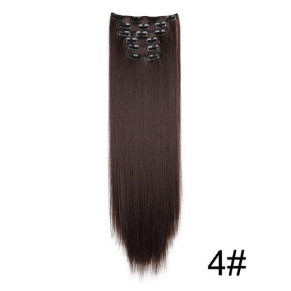 Extensiones de peluca, set de 6 piezas, cabello largo y liso