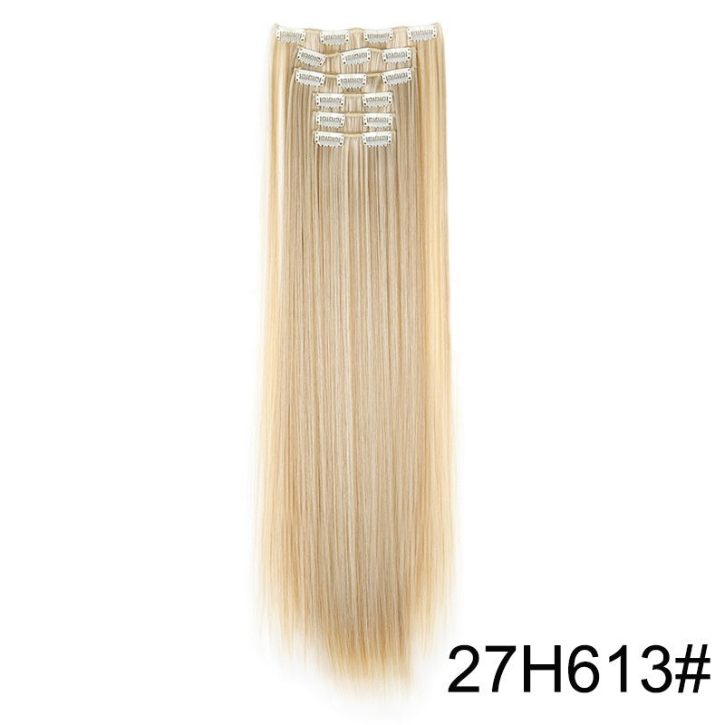 Extensiones de peluca, set de 6 piezas, cabello largo y liso