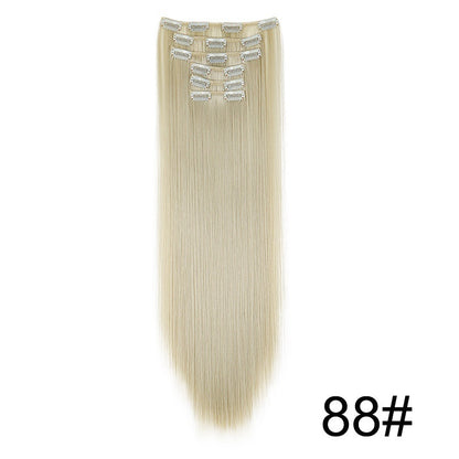 Extensiones de peluca, set de 6 piezas, cabello largo y liso