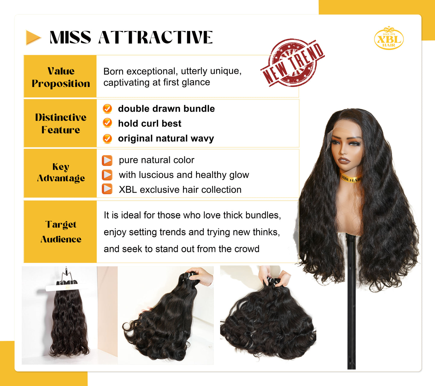 Extensiones de trama (weft) de cabello 15A de alta gama, 100% cabello humano real