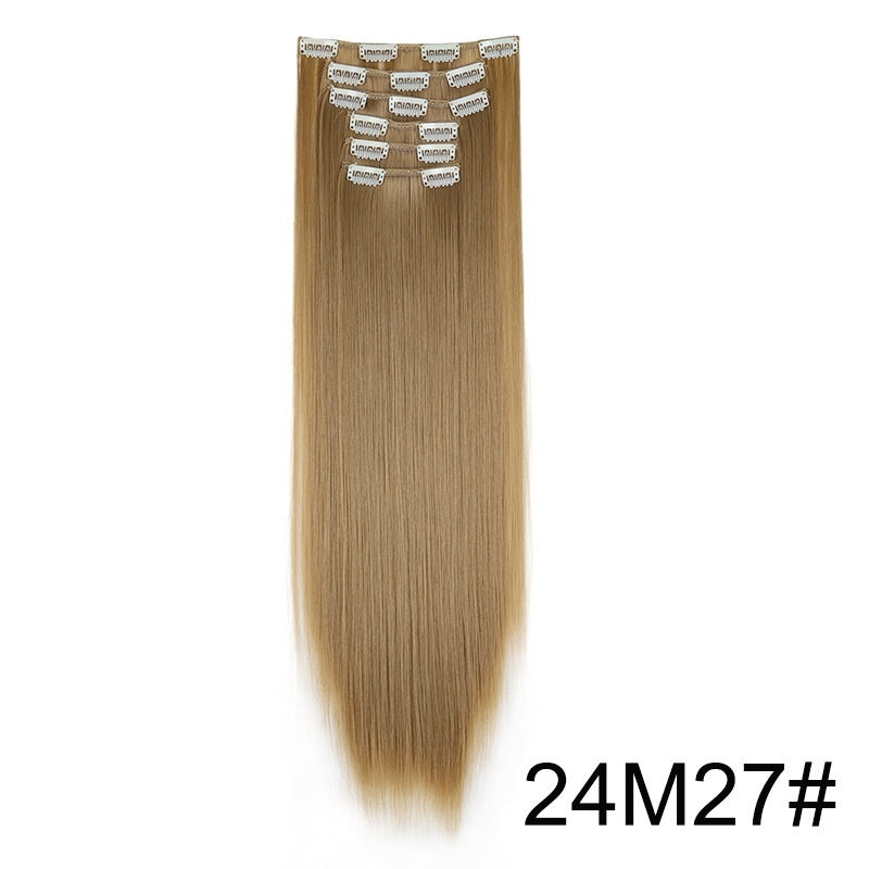Extensiones de peluca, set de 6 piezas, cabello largo y liso