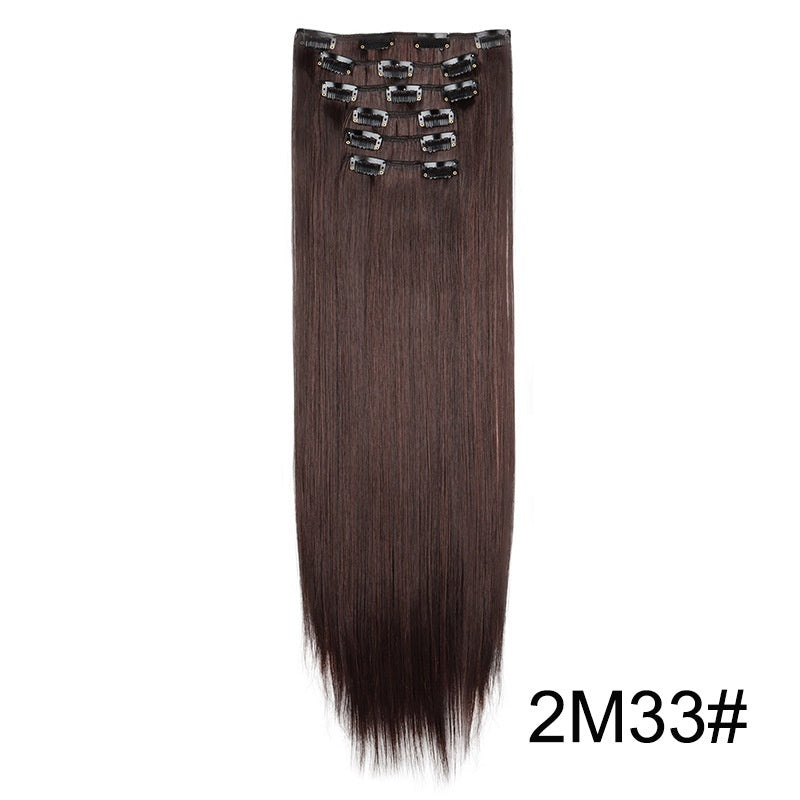 Extensiones de peluca, set de 6 piezas, cabello largo y liso