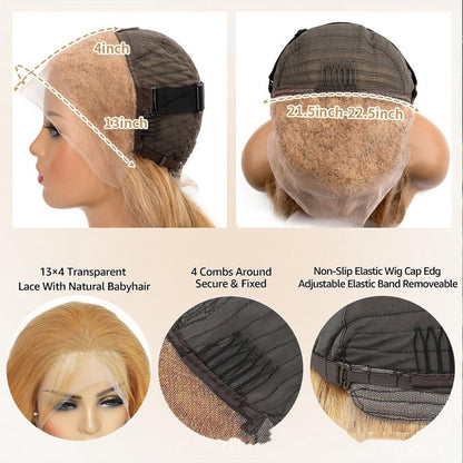 Peluca lace frontal 13x4 de cabello humano 100% natural con base tipo headgea