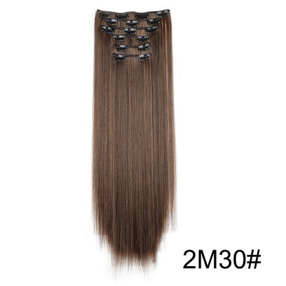 Extensiones de peluca, set de 6 piezas, cabello largo y liso