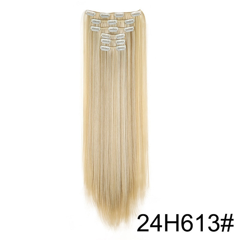 Extensiones de peluca, set de 6 piezas, cabello largo y liso