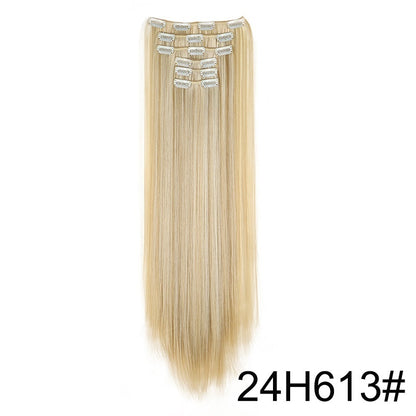 Extensiones de peluca, set de 6 piezas, cabello largo y liso