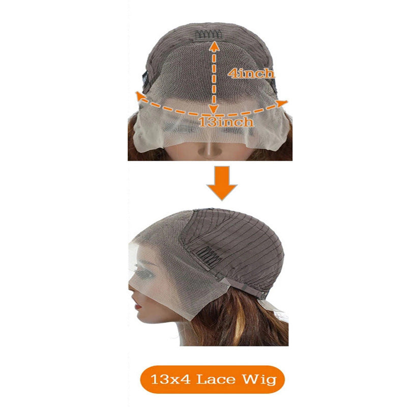 Peluca con frontal de encaje P4 27 y diadema de cabello natural