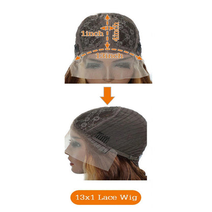 Peluca con frontal de encaje P4 27 y diadema de cabello natural