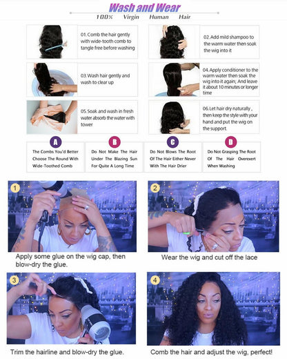 Pelucas lace front de cabello humano ondulado tipo body wave