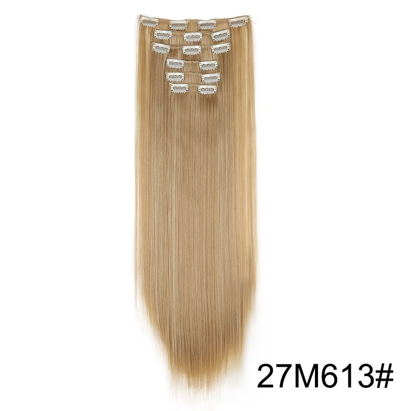 Extensiones de peluca, set de 6 piezas, cabello largo y liso