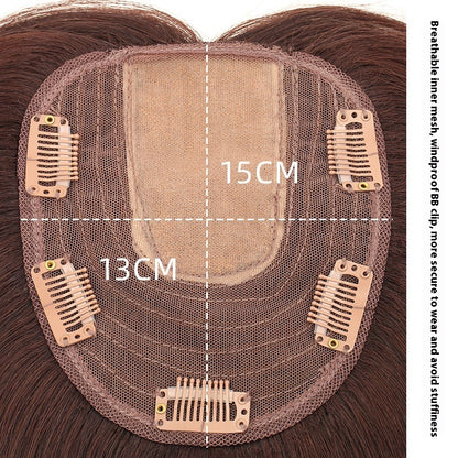 Topper invisible con base de cuero cabelludo, peluca de cabello humano real